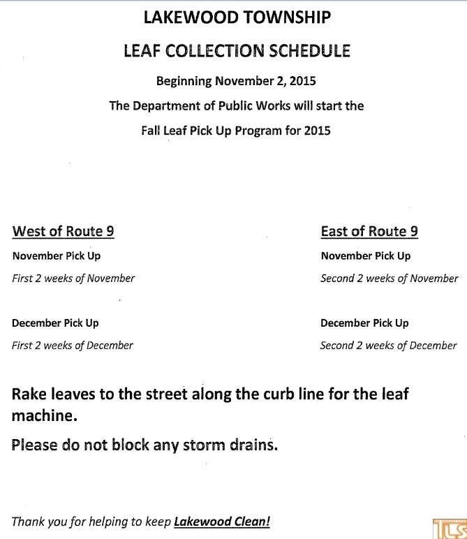 Leaf Pickup Begins November 2; Schedule - The Lakewood Scoop