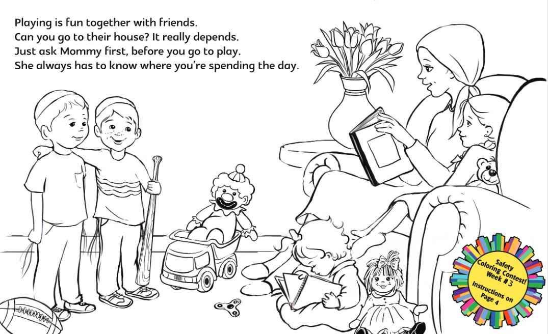 free child safety coloring pages